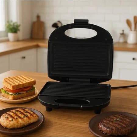 Sanduicheira Grill  Elétrico 2 Em 1 Antiaderente Prensa Dupla 750W  Rápida 120v/220v Grelhados