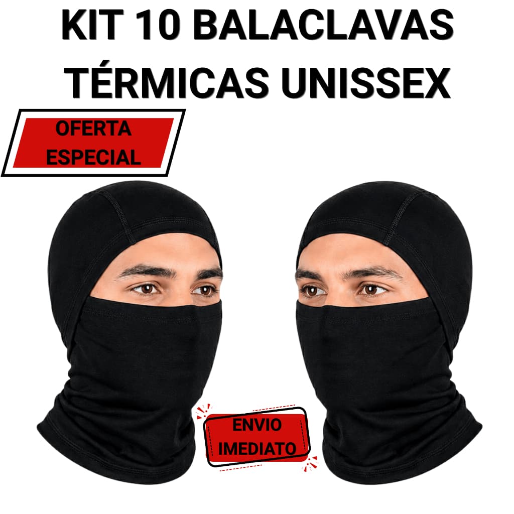 Kit 10 Balaclava Ninja Térmica Antivento Proteção Frio UV Moto Bike Ciclismo Pesca
