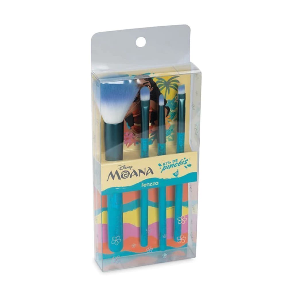 Kit 4 Pincéis Moana Personalizados Compacto - Fenzza