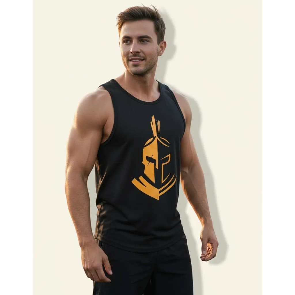 Camiseta Regata Com Estampa Gladiador Menos Cavada Academia