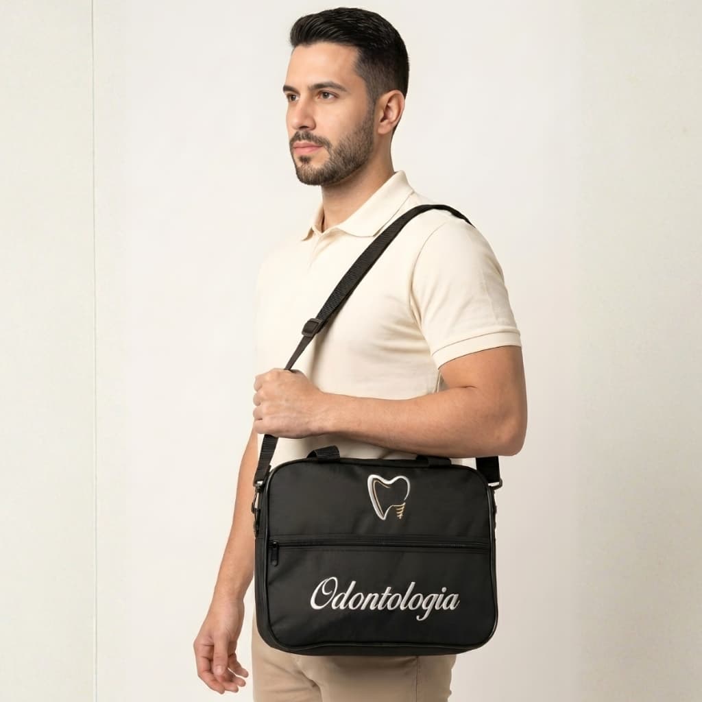 Bolsa Premium com Bordado de Radiologia, Odontologia, Estética e Verso Transparente para Estágio