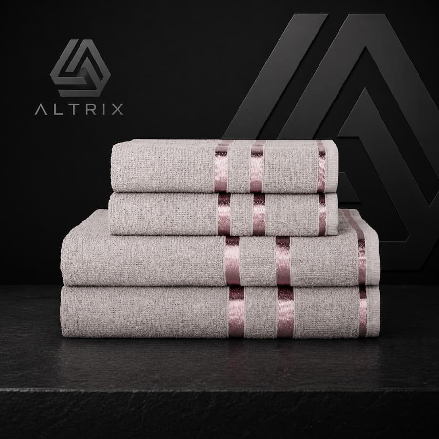 Kit 4 Toalhas Riviera – 2 Banho + 2 Rosto Linha Hotelaria Enxoval