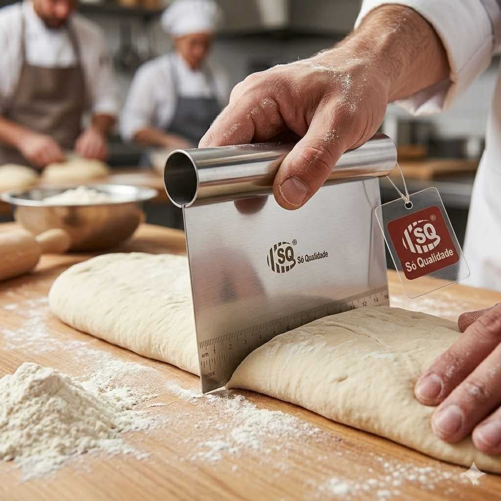 Eapátula Raspador Multiuso Aço Inox 15cm Garbo SQ- cortador de massas pão +pizza e alisador de bolo.