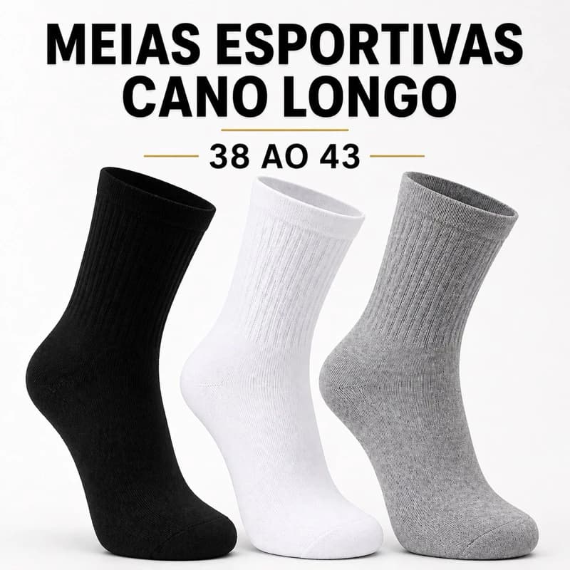 Meias Masculinas Grossas Cano Médio/Alto com Conforto e Aquecimento