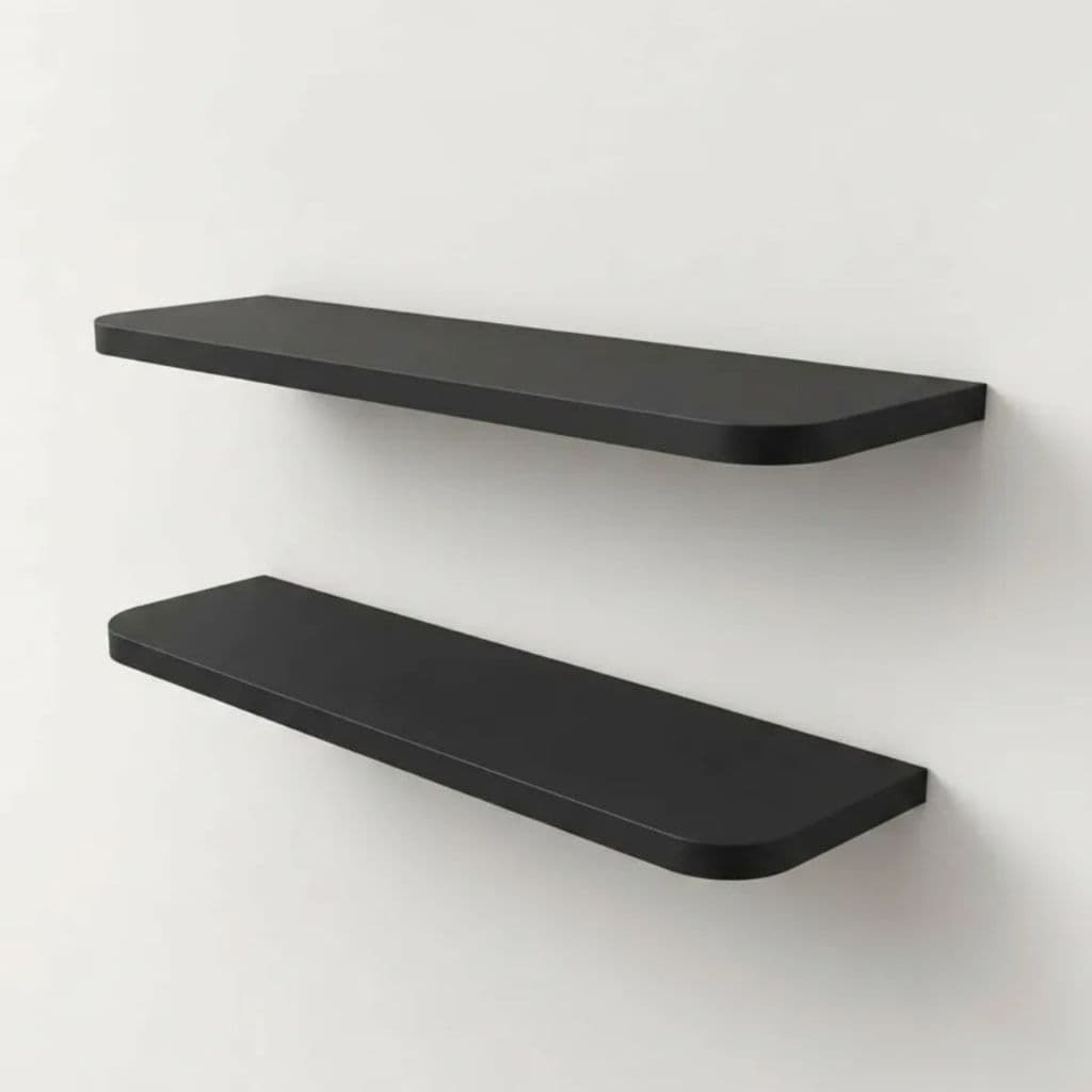 Prateleira de Parede Preta 20x80cm MDF 18mm Suporte Invisível