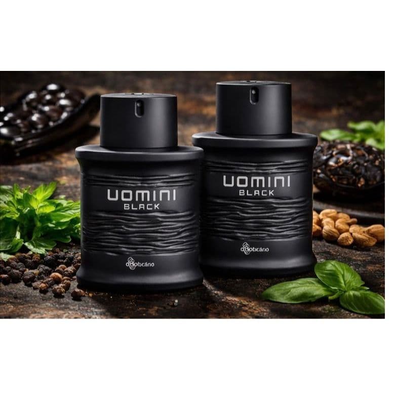 Kit 2 Perfumes 100ml Estilo Uomini Black Forte Longa Duração