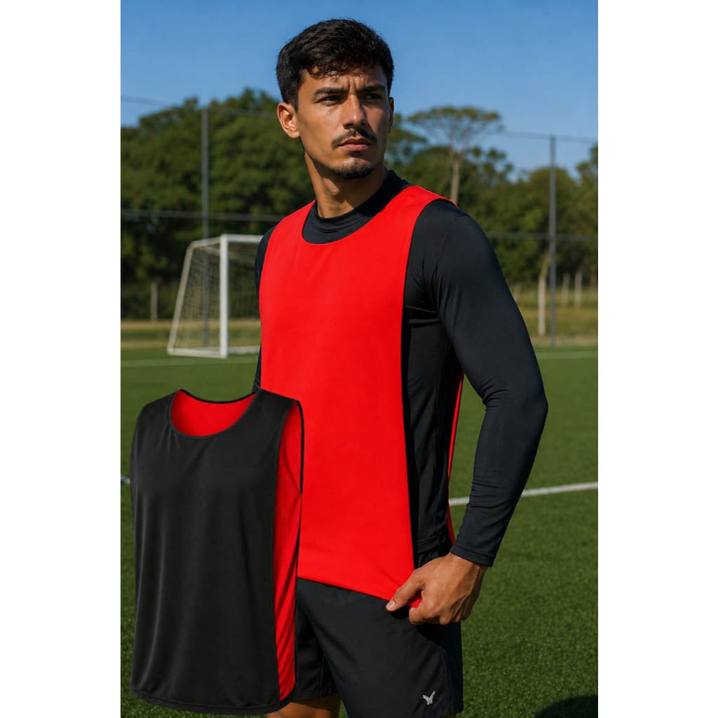 Kit 25 Colete de Futebol Dupla Face - Tecido Premium para Treinos e Jogos