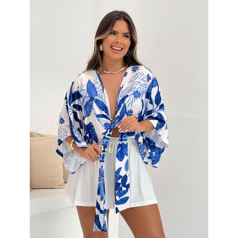 Blusa Morcego Estampada Cropped feminina tendência Veste Plus Size