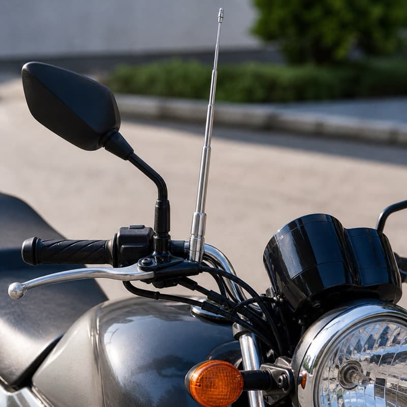 Antena Retrátil Moto Universal Aço Inox Para Retrovisor Guidão 7 Estágios