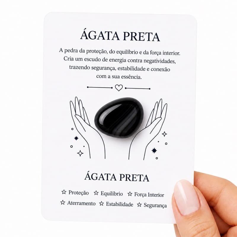 ÁGATA PRETA NATURAL – PEDRA DE PROTEÇÃO, Estabilidade e Equilíbrio Energético