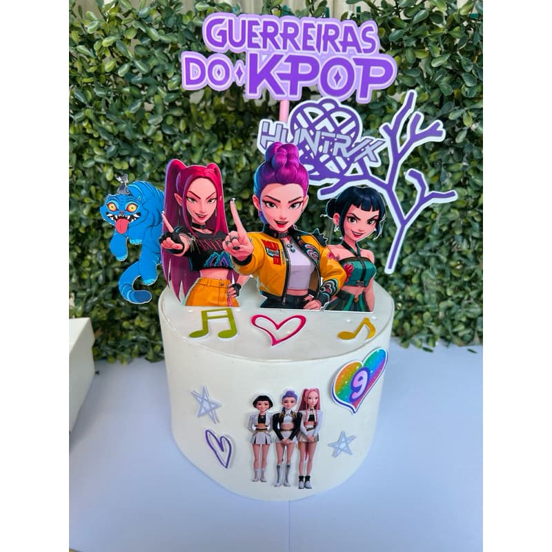 Topo de Bolo Kpop Personalizado com Nome e Idade Decoração Festa