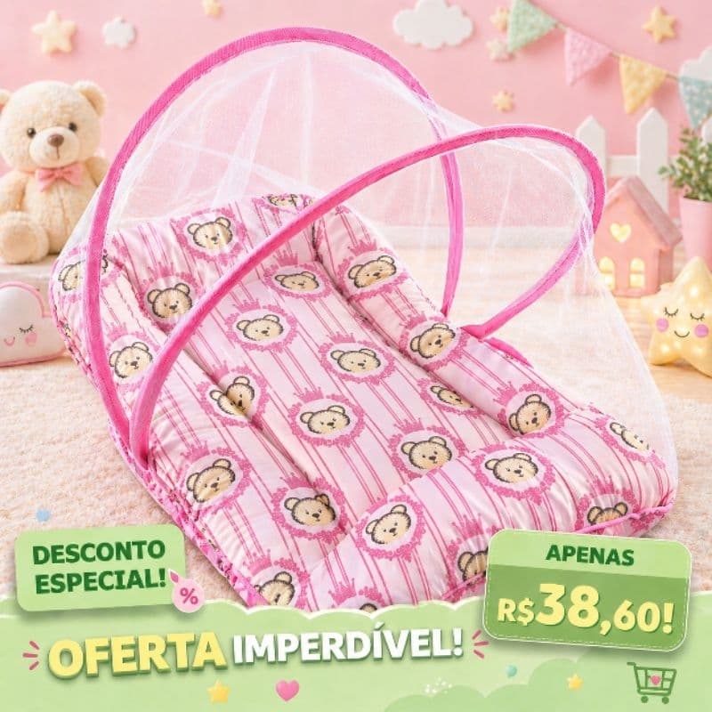 Berço portátil com mosquiteiro ninho redutor conforto preço promoção e maciez enxoval do bebê