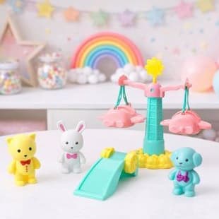 Parque Diversão Giratório Animais Carrossel Colorido Desenvolvimento Motor  Estimula Imaginação Criatividade Educativo