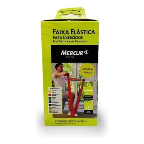 Faixa Elástica Para Exercícios Amarela Suave 1.5 M - Mercur