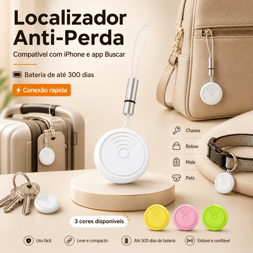 Smart Air Tag Rastreador Bluetooth para IPhone Find My Tag Inteligente para Chaves Carteira Mala Pet