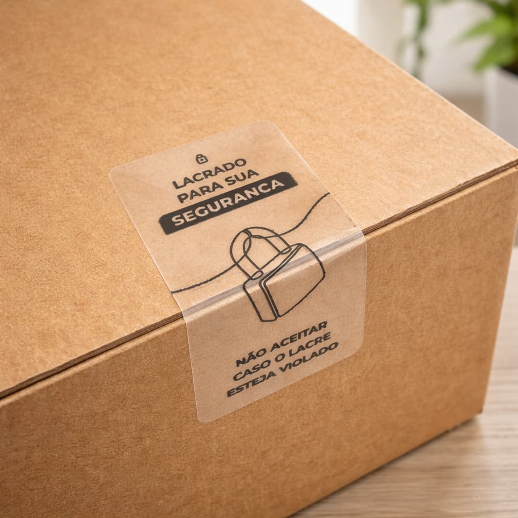 Etiqueta Transparente Lacre Para Embalagens Sacolas e Caixas com Alta Resistência e Durabilidade 50X25mm