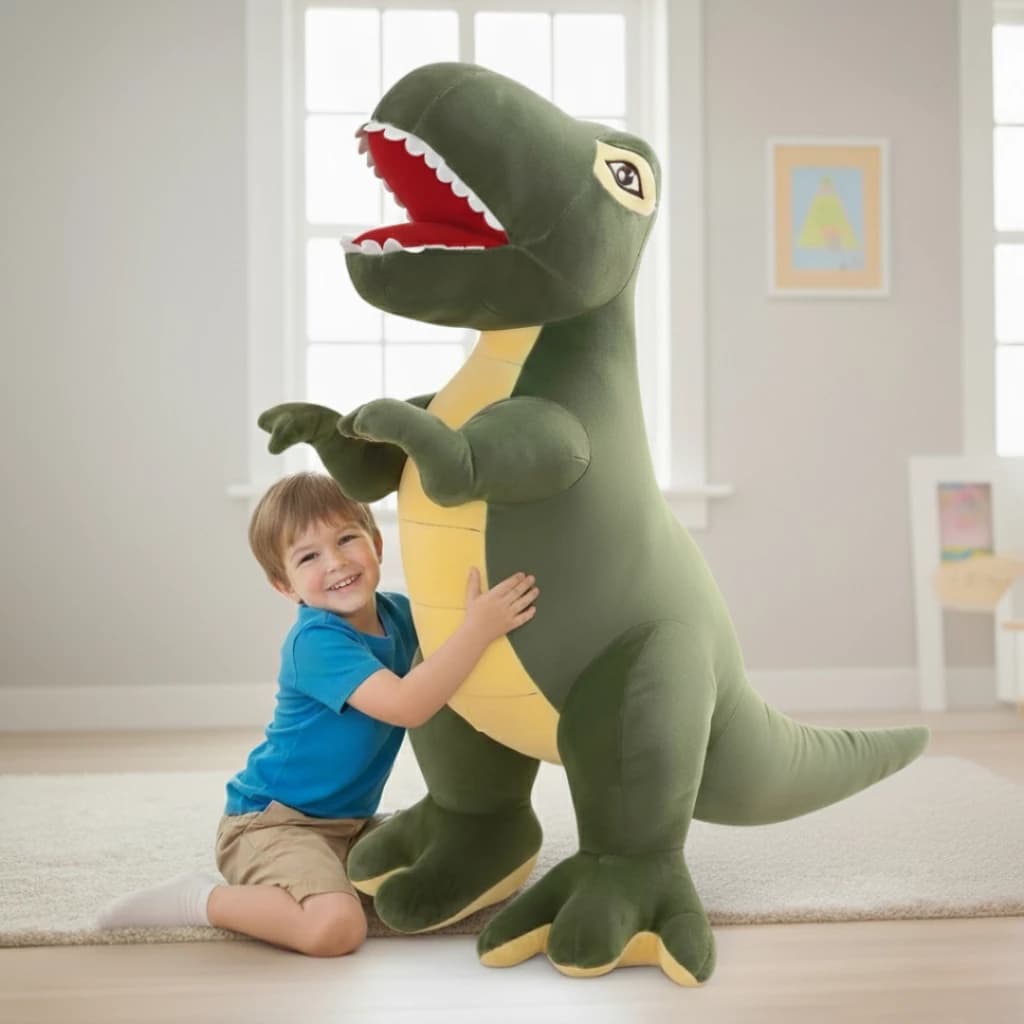 Pelúcia Dinossauro T-Rex 1,30m – Gigante Antialérgica e Super Macia Envio Imediato