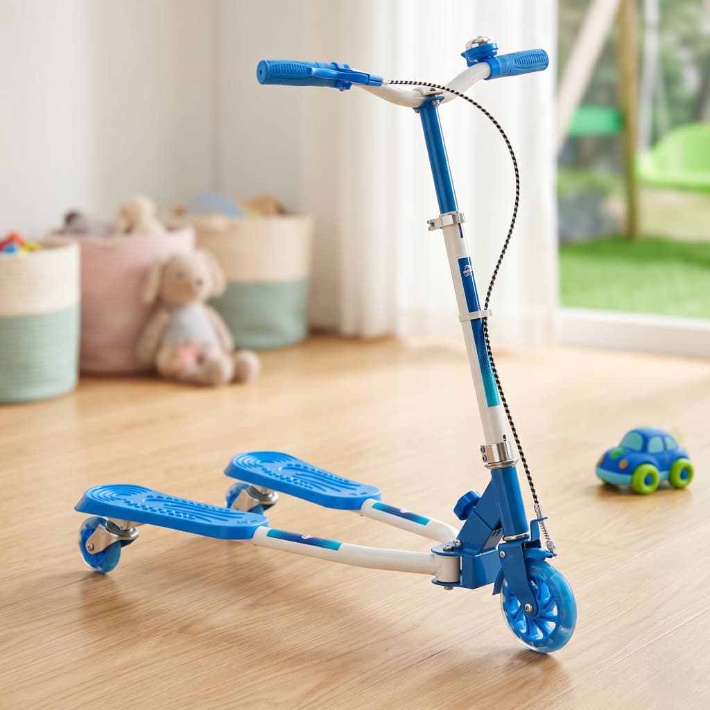 Patinete Infantil 3 Rodas Divertido Estimulante Sistema Abre Fecha Menino Menina Cor Azul ou Rosa