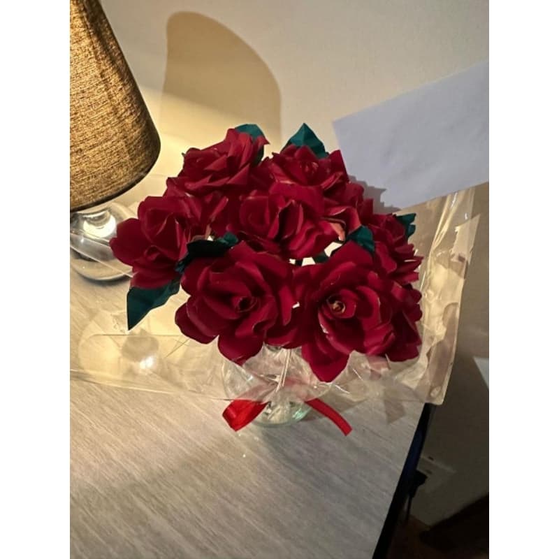 Buquê de Rosas de Papel Artesanal Personalizado | Presente Romântico Durável | Flores Decorativas