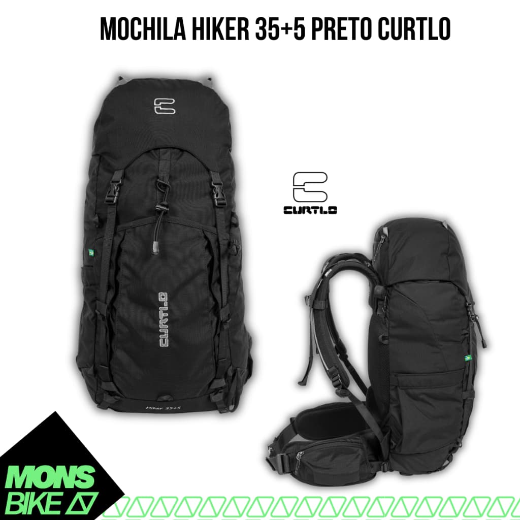Mochila Curtlo Hiker 35 Litros Trilha Trekking Resistente À Água Original