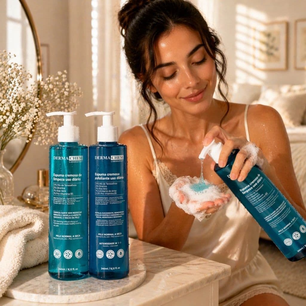 Kit Facial Uso Diário Esfoliante e Espuma + Limpeza e Hidratante