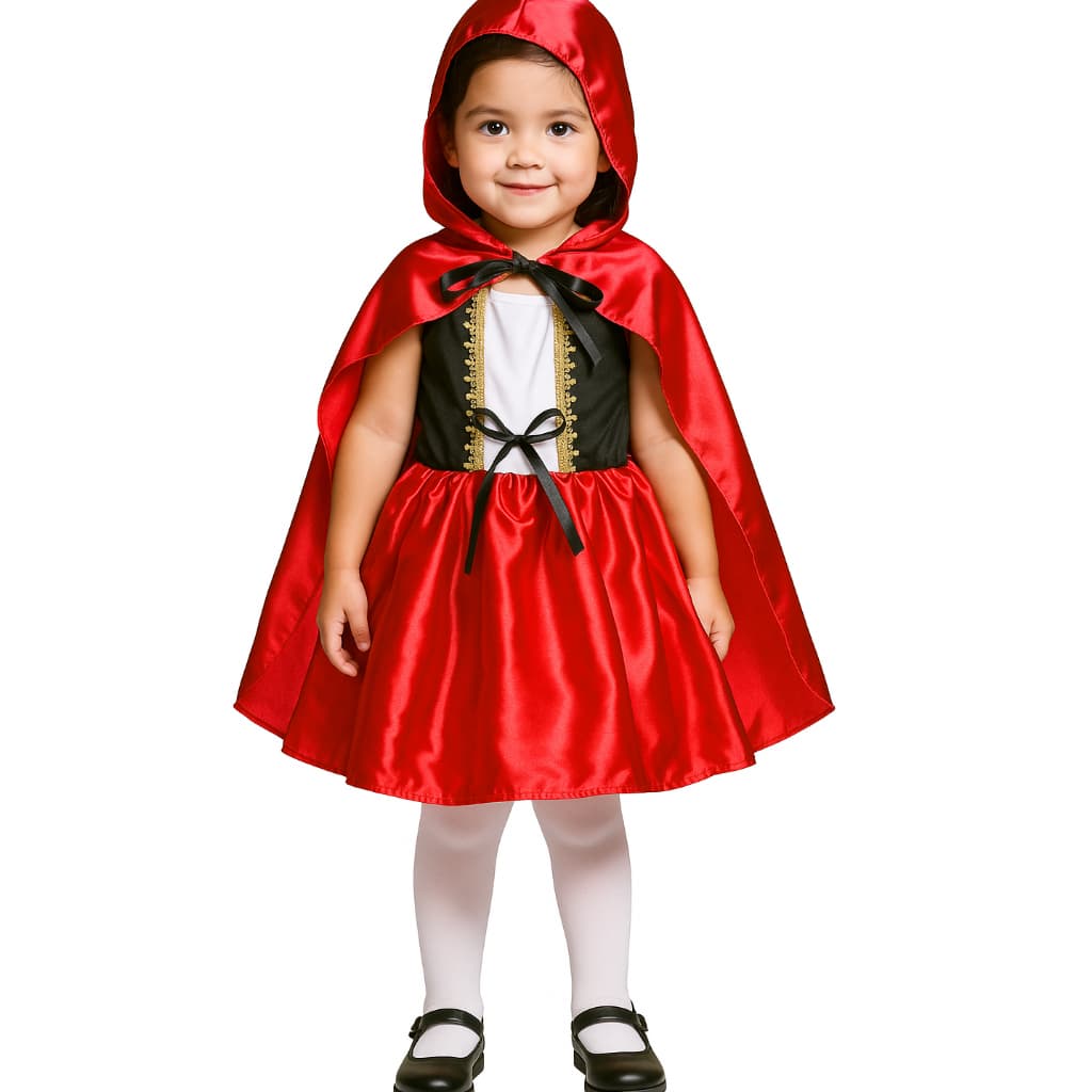 Fantasia para meninas Chapeuzinho Vermelho Com Capuz carnaval