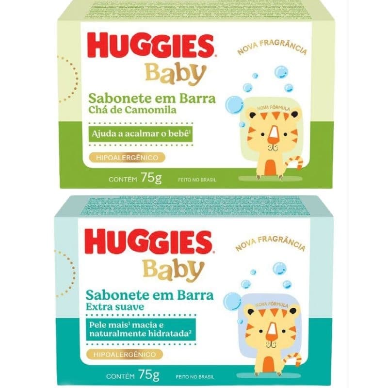 Sabonete Huggies Barra kit c/ 2 Unidades 75g