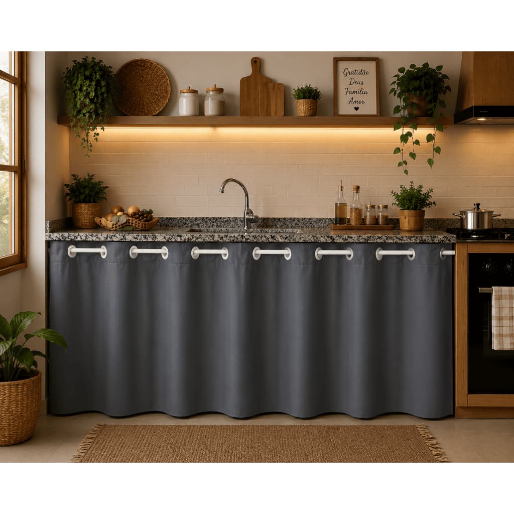 Cortina Pia De PVC 1,40 x 0,80 Cortina Para Pia Blackout de PVC