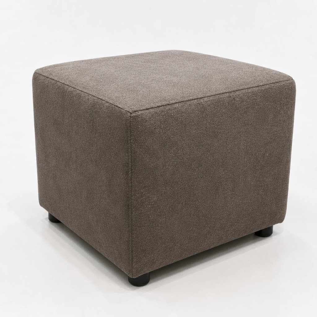 Puff Banquinho Reforçado - Tecido Suede Marrom - 25x29x29 - Suporta Até 120kg
