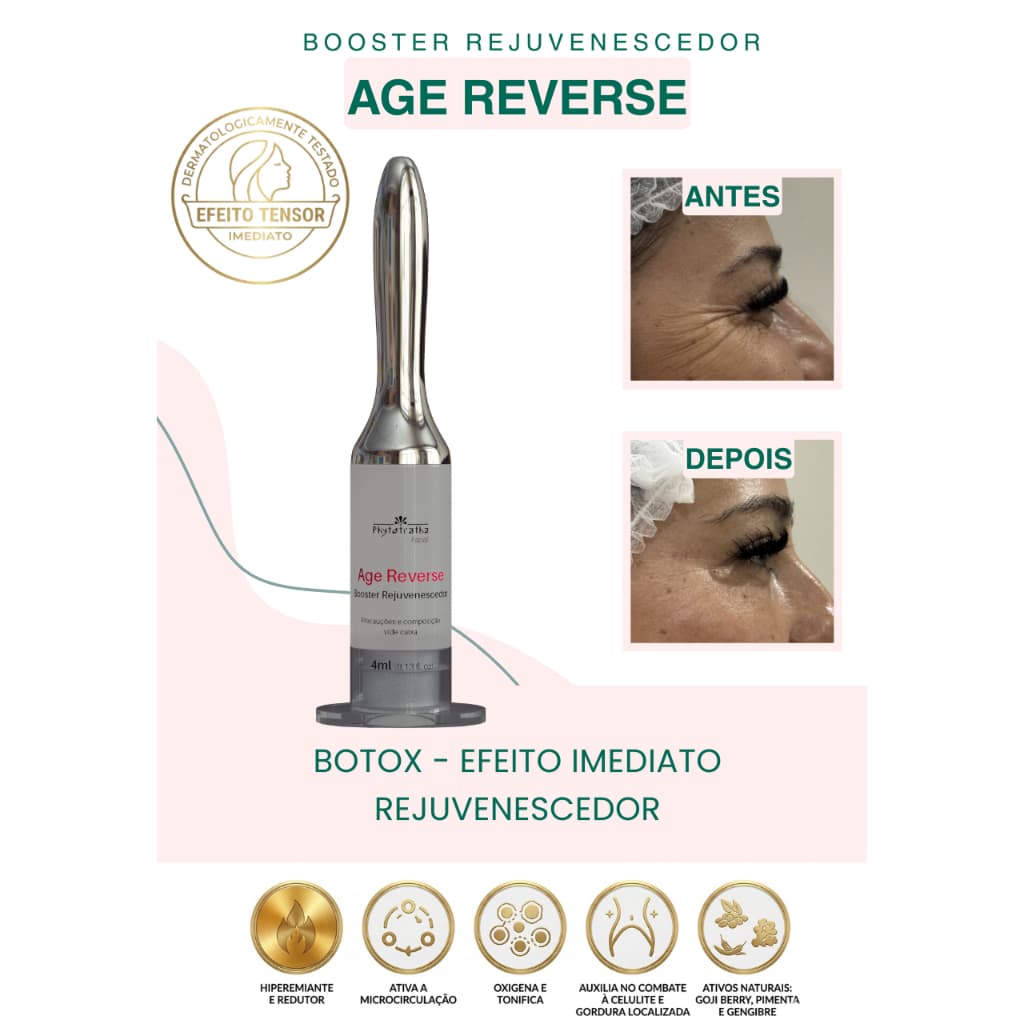BOTOX - Booster Rejuvenescedor Facial 16ml (Caixa c/ 4 booster 4ml) Age Reverse