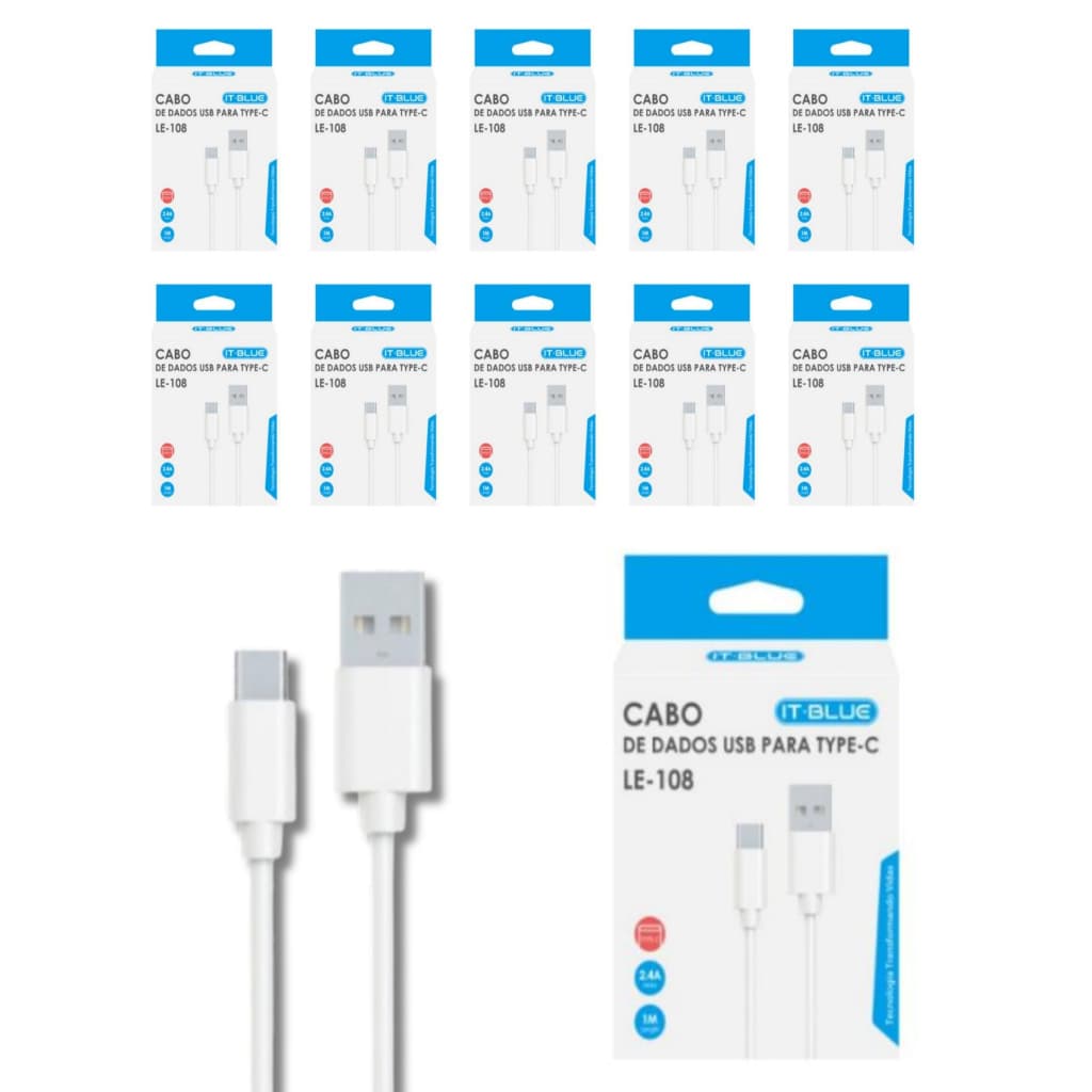 Kit 10 Cabos Tipo C Usb Carregador Lote Atacado Revenda Nota Fiscal
