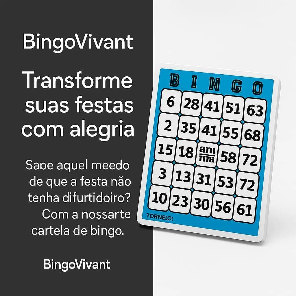 Cartela de Bingo 96 Folhas Azul para Festas e Confraternizações