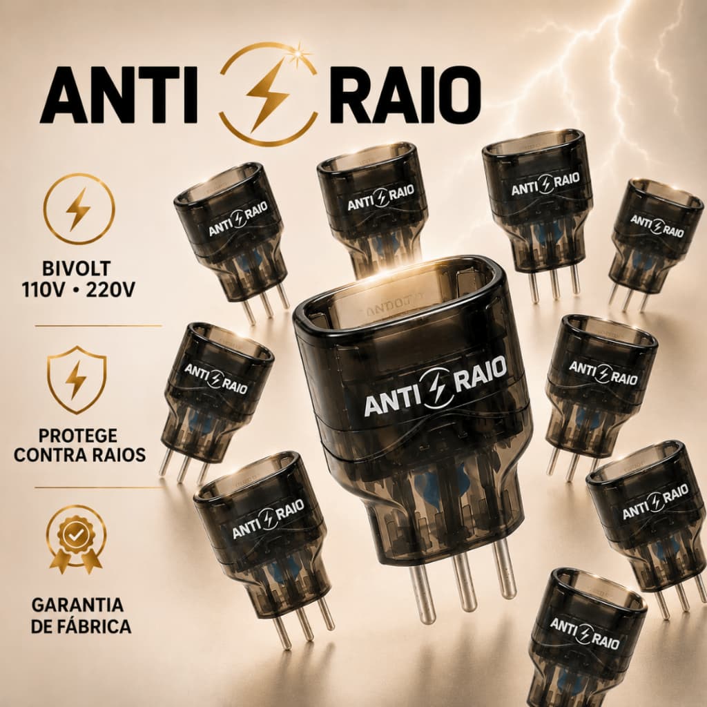 KIT Protetor Contra Raios Dps Tomada Anti Queda Surtos de Energia Embrastec 10a Bivolt 110/220v