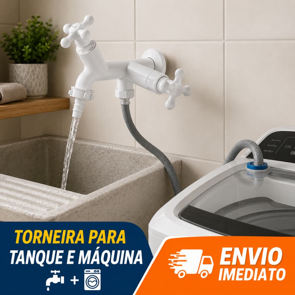 Torneira para Tanque e Máquina Viqua ABS Resistente