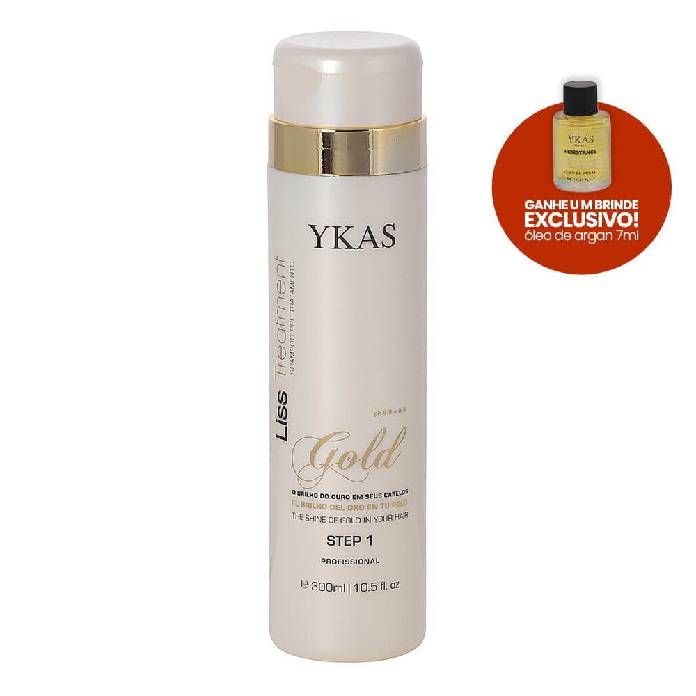 Shampoo Profissional Salão Limpeza Profunda Anti Resíduos Gold Ykas 300ml