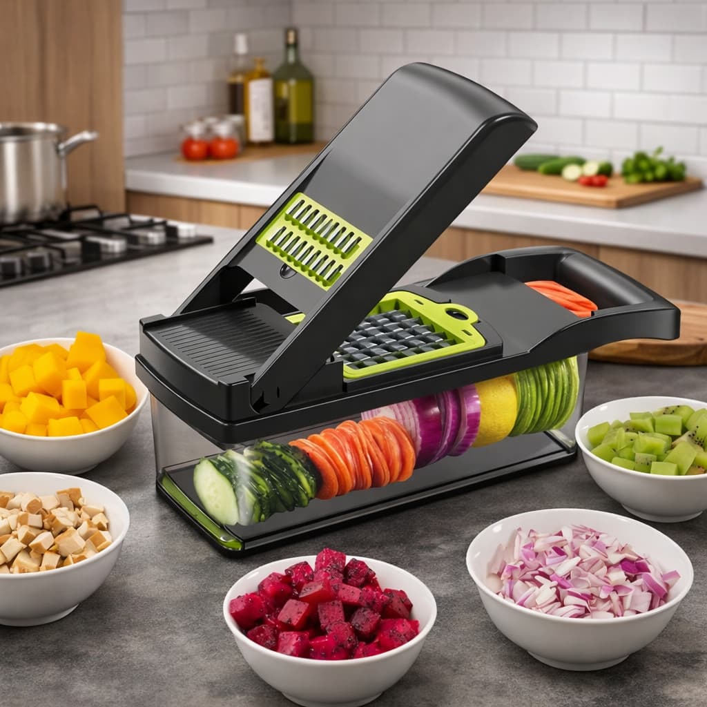 Profissional Multiuso Cozinha Inox 16 em 1 Fatiador Cortador Ralador Legumes Verduras Frutas Alimentos
