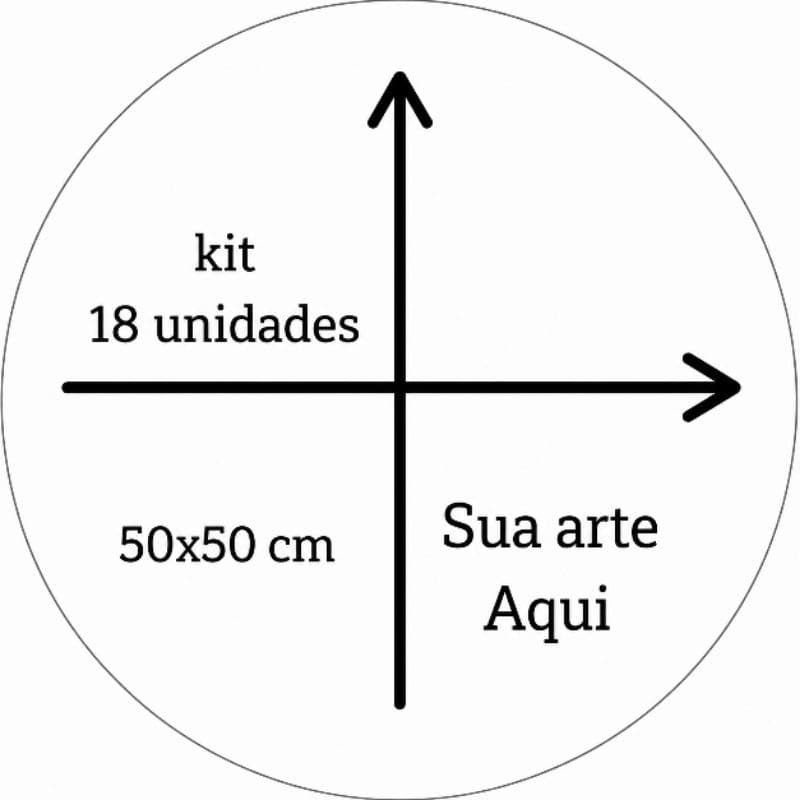 capa painel 50x50cm circular com elástico kit com 18