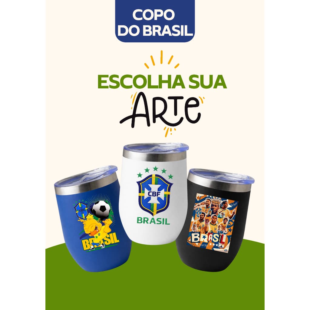 Copo Térmico Inox do Brasil 320ml - Copa, Personalizado, 2026