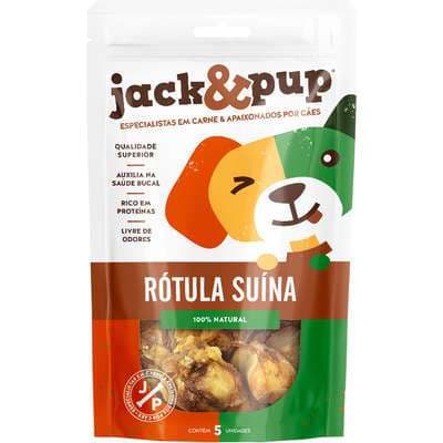 Petisco Natural para Cachorro Rótula Suína Jack&Pup pacote c/ 5 Unidades