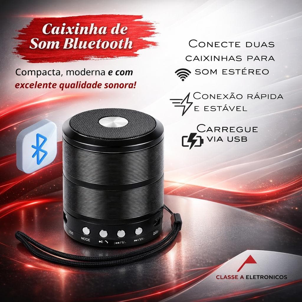 Mini Caixa De Som Bluetooth Portátil Rádio FM USB Cartão Micro SD Wireless Recarregável Potente top