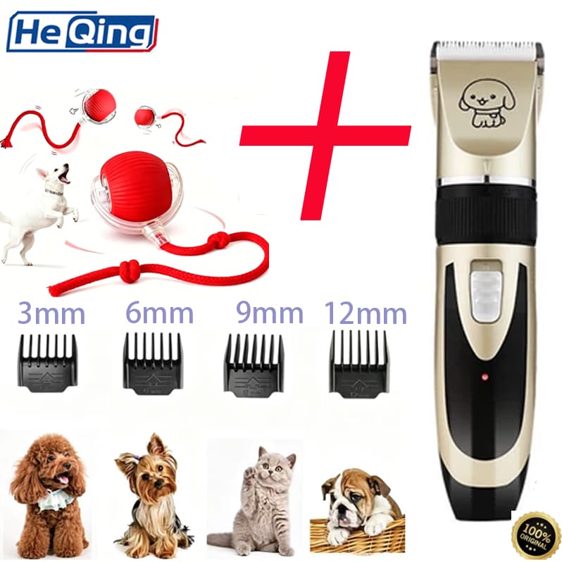 Kit Tosa Pet Sem Fio Profissional + Brinquedo de Corda com Bola de Borracha