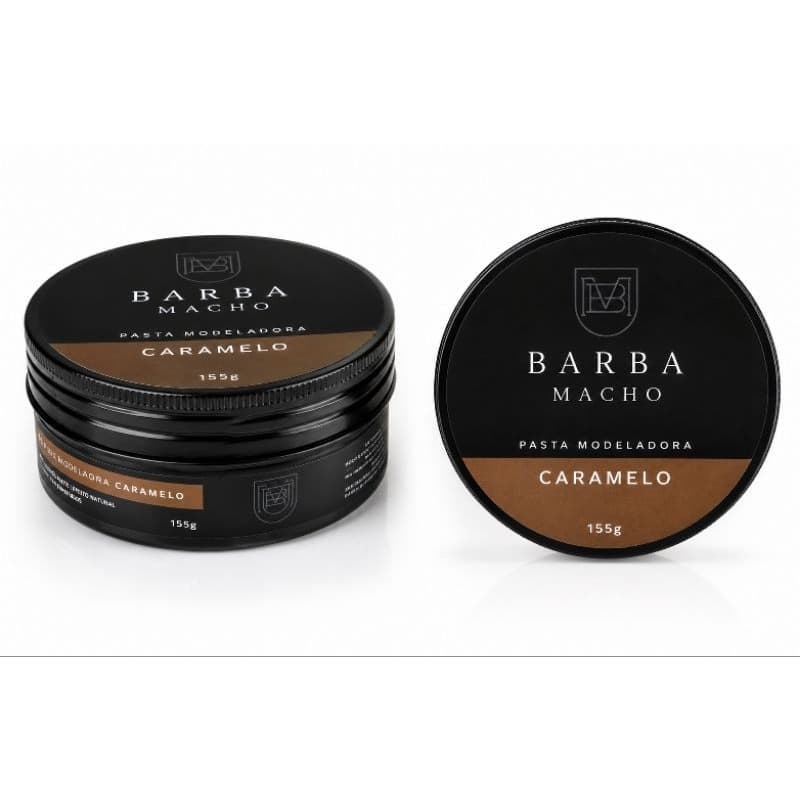 Pomada Barba Macho Caramelo kit 2 / 155g cera /Para Modelar Todos os Cabelos