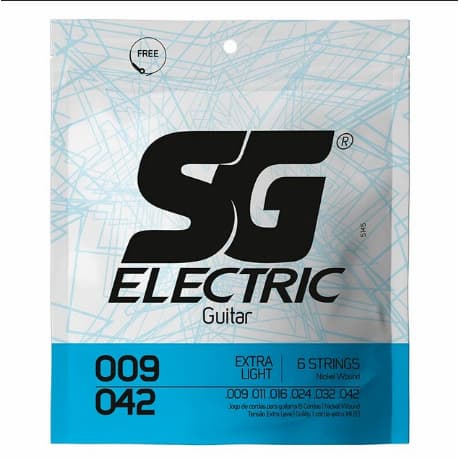 Encordoamento Para Guitarra corda Sg Niquel 009 leve