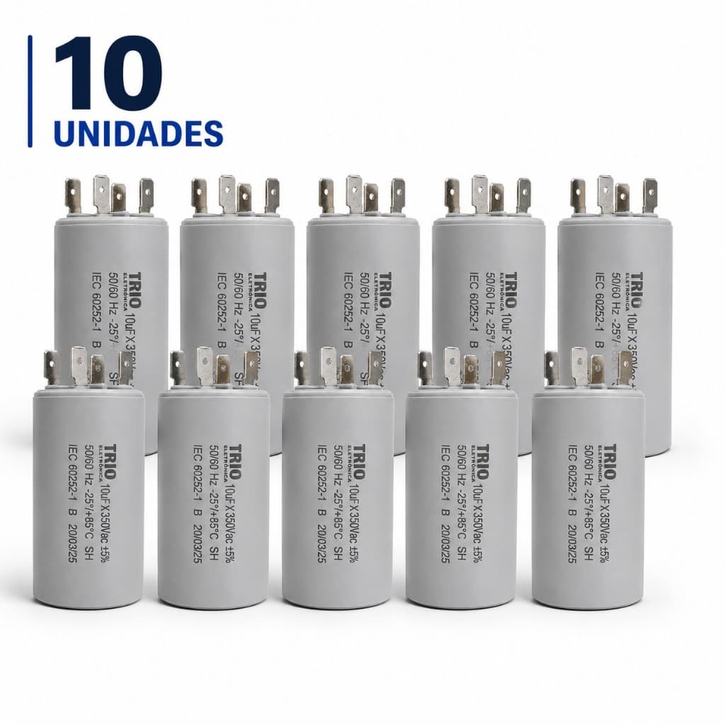 Kit 10PC Capacitor Tanquinho Maquina Lavar 10uf 350v (k10-16-02)