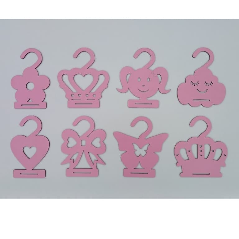 Kit 10 Mini Cabide Porta Laços MDF 3mm | Organizador de Laços | Cabide Infantil/Decoração Bebê.
