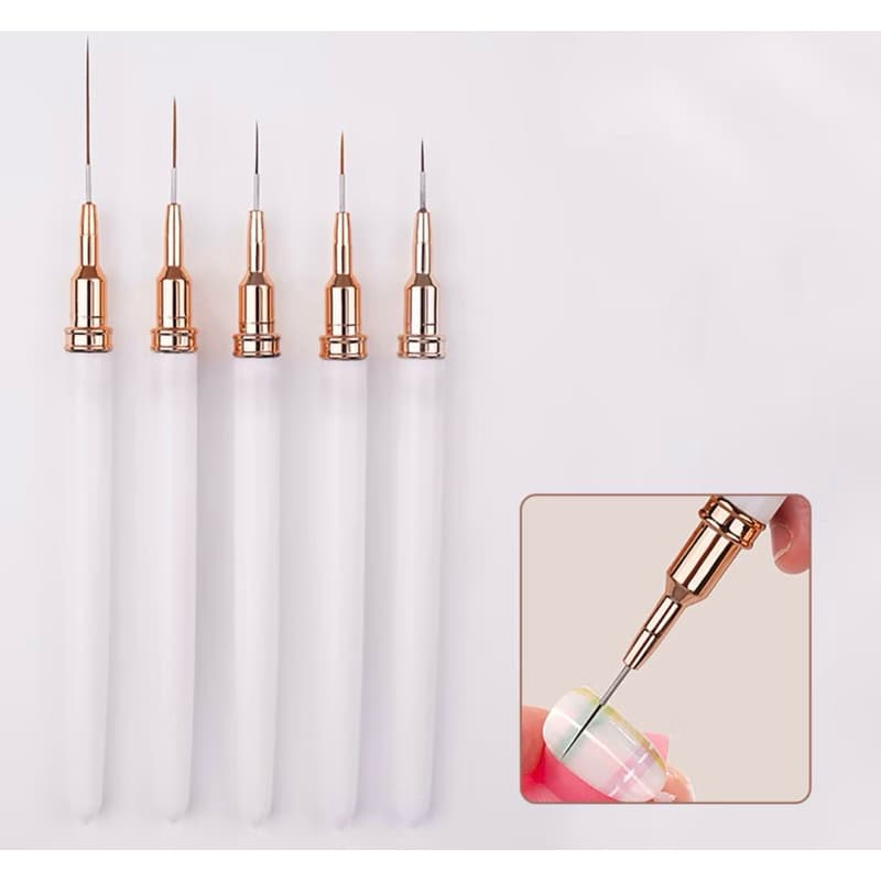 Kit 5 Pincéis 7/9/11/15/25mm De Arte De Unhas UV Para Pintura Em Gel Pincel Manicure