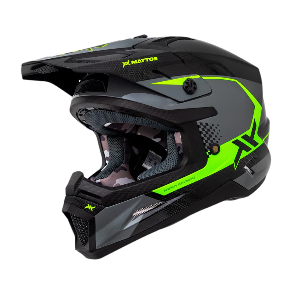 Capacete Mattos Racing Echoes 2026 Preto e Flour