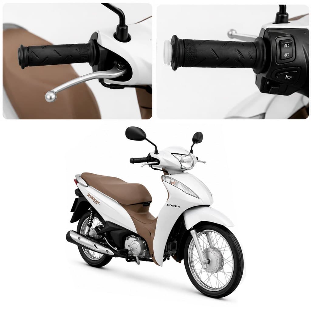 Kit Manopla + Roldana Do Acelerador Moto Honda Biz 125 2006 Até 2018