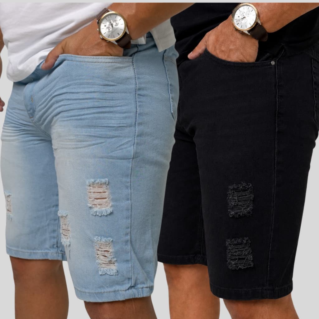 Bermuda Masculina Jeans 100% Algodão Tradicional Premium | Qualidade Superior | Envio Shopee