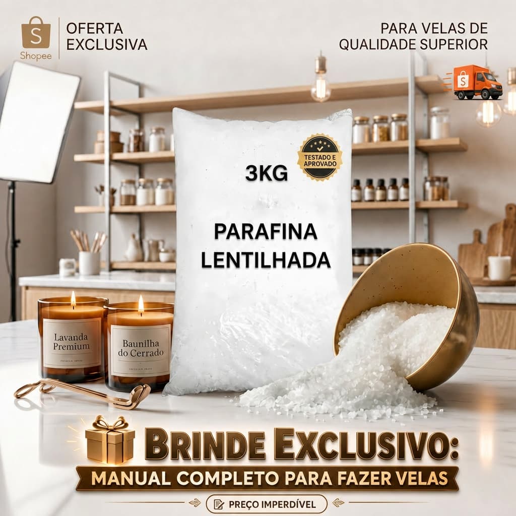 3KG DE PARAFINA 100% PURA NACIONAL PARA VELAS E PRODUTOS ARTESANAIS EM GERAL